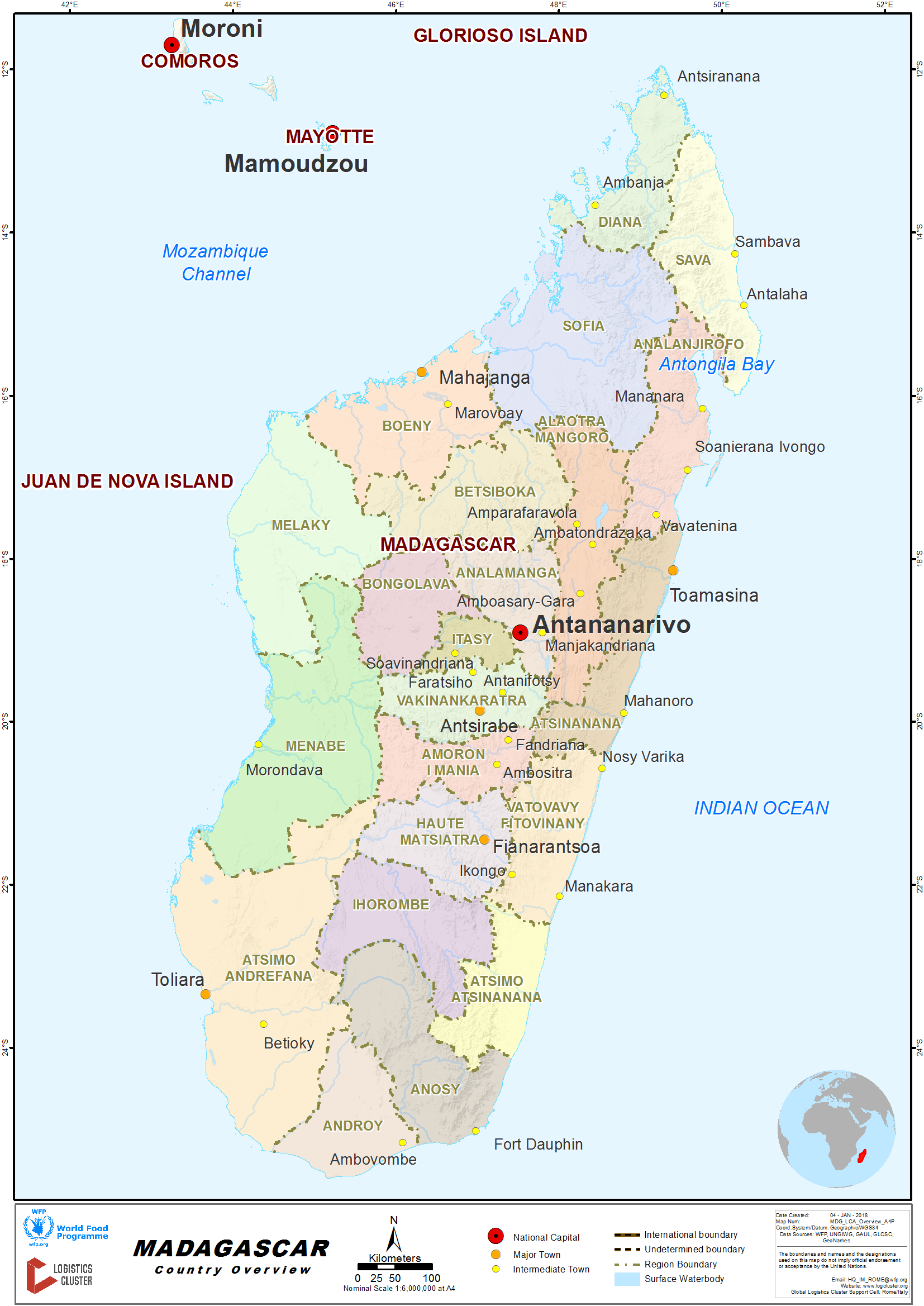 Madagascar Country Map