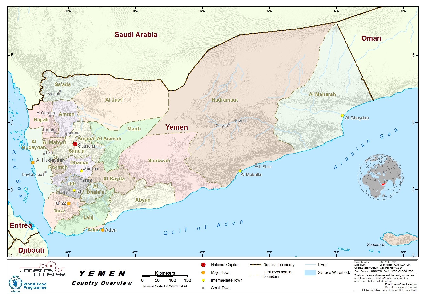 Yemen Country Map