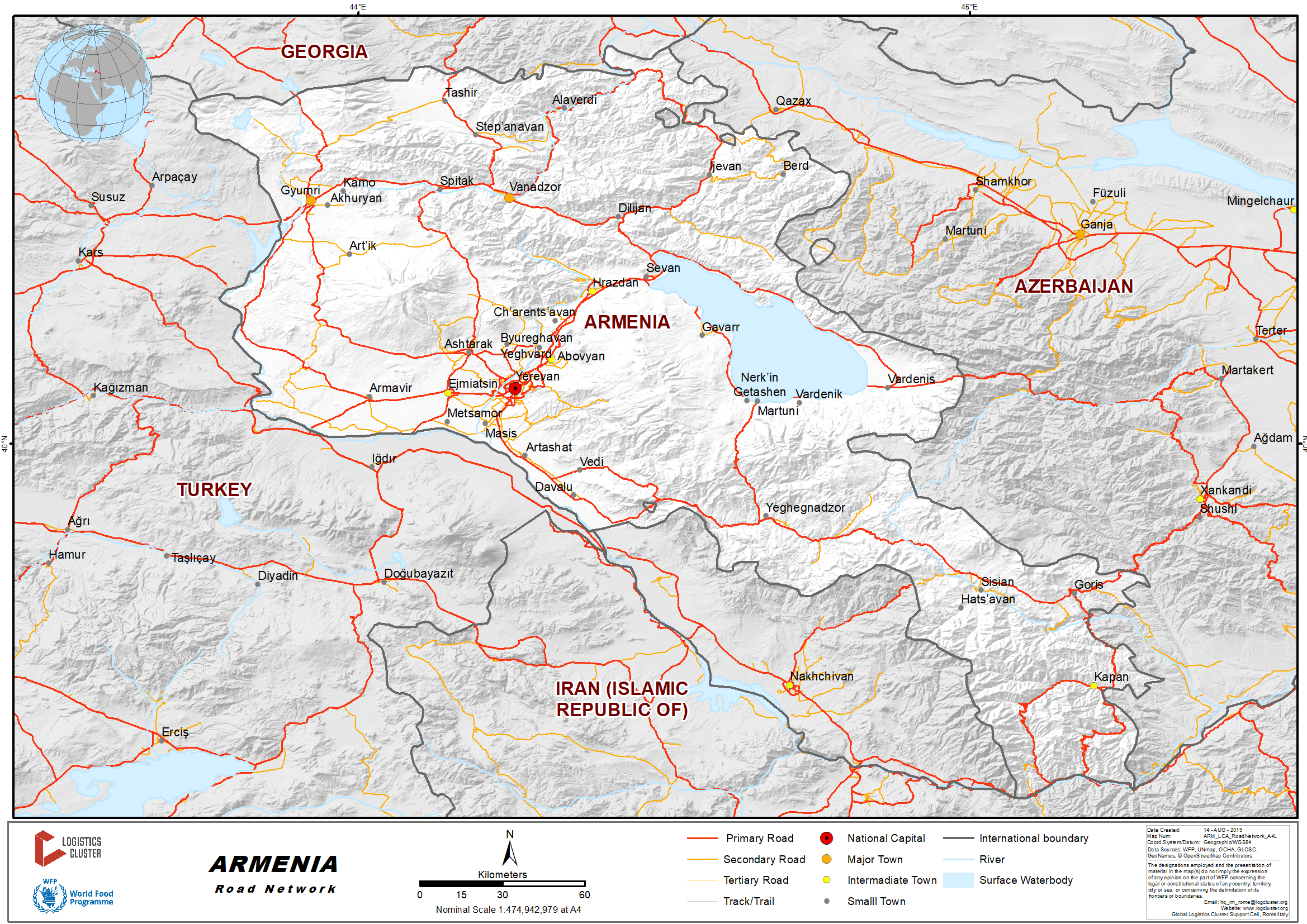 Armenia Map (Road) - Worldometer