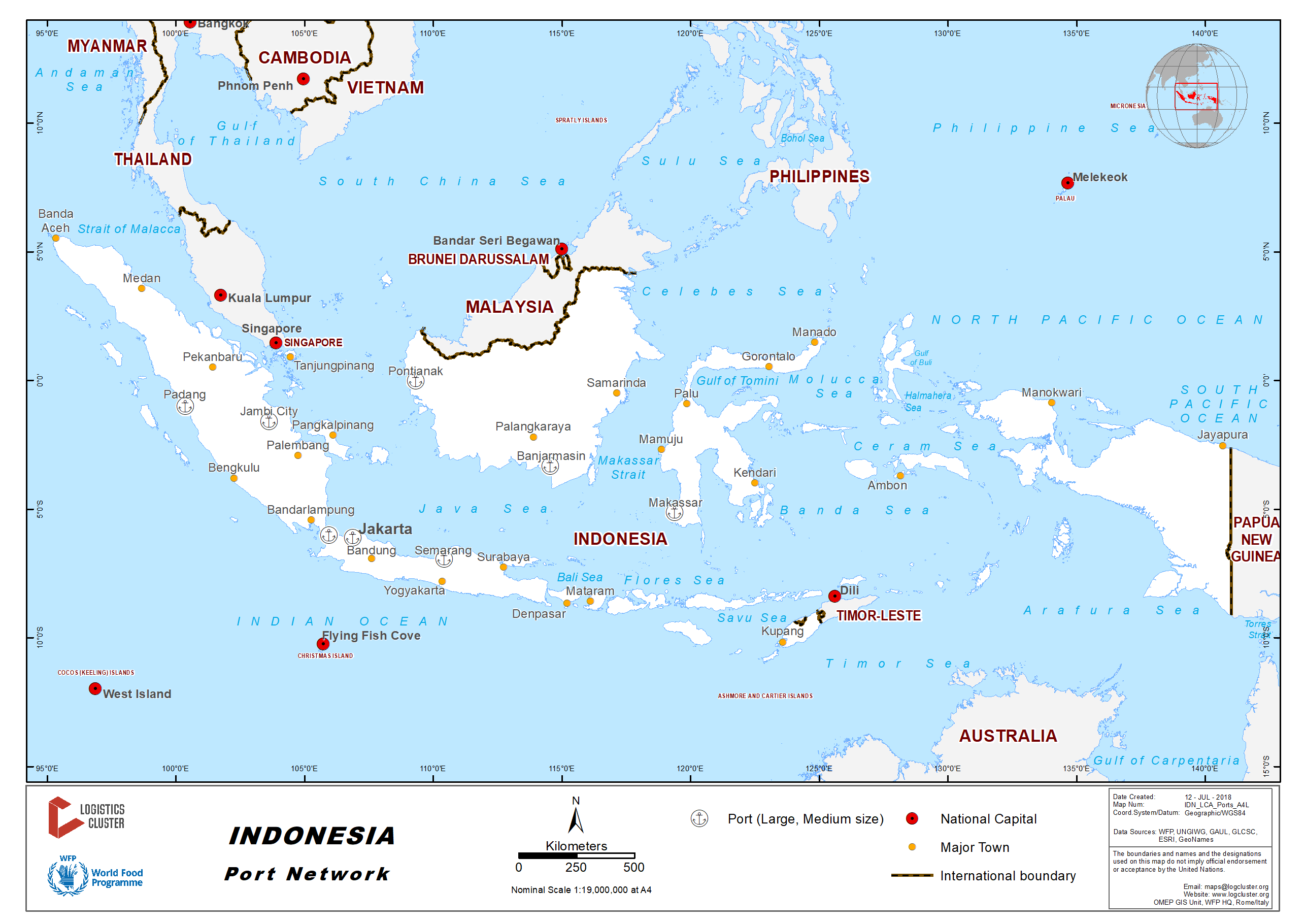 Indonesia Ports Map