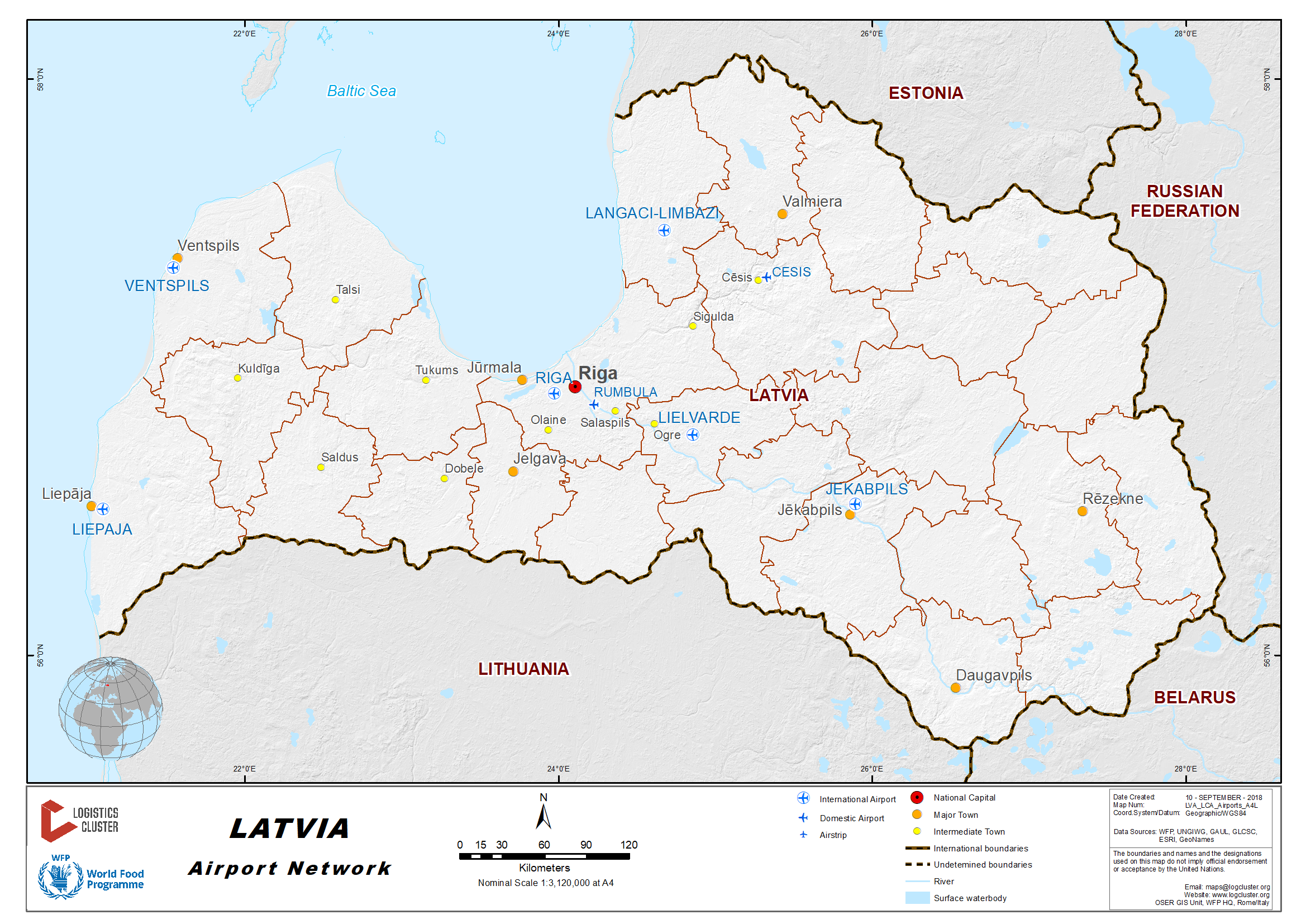 Latvia Airport Network