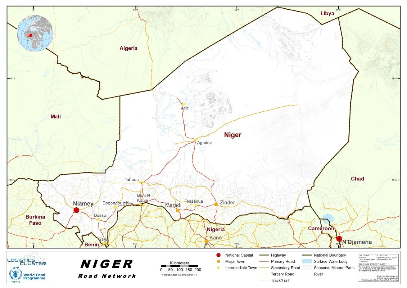Niger Road Network Map