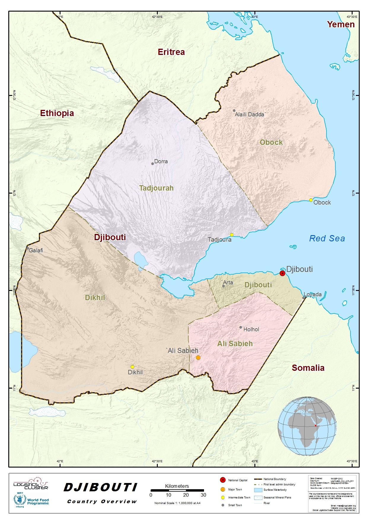 Djibouti Country Map