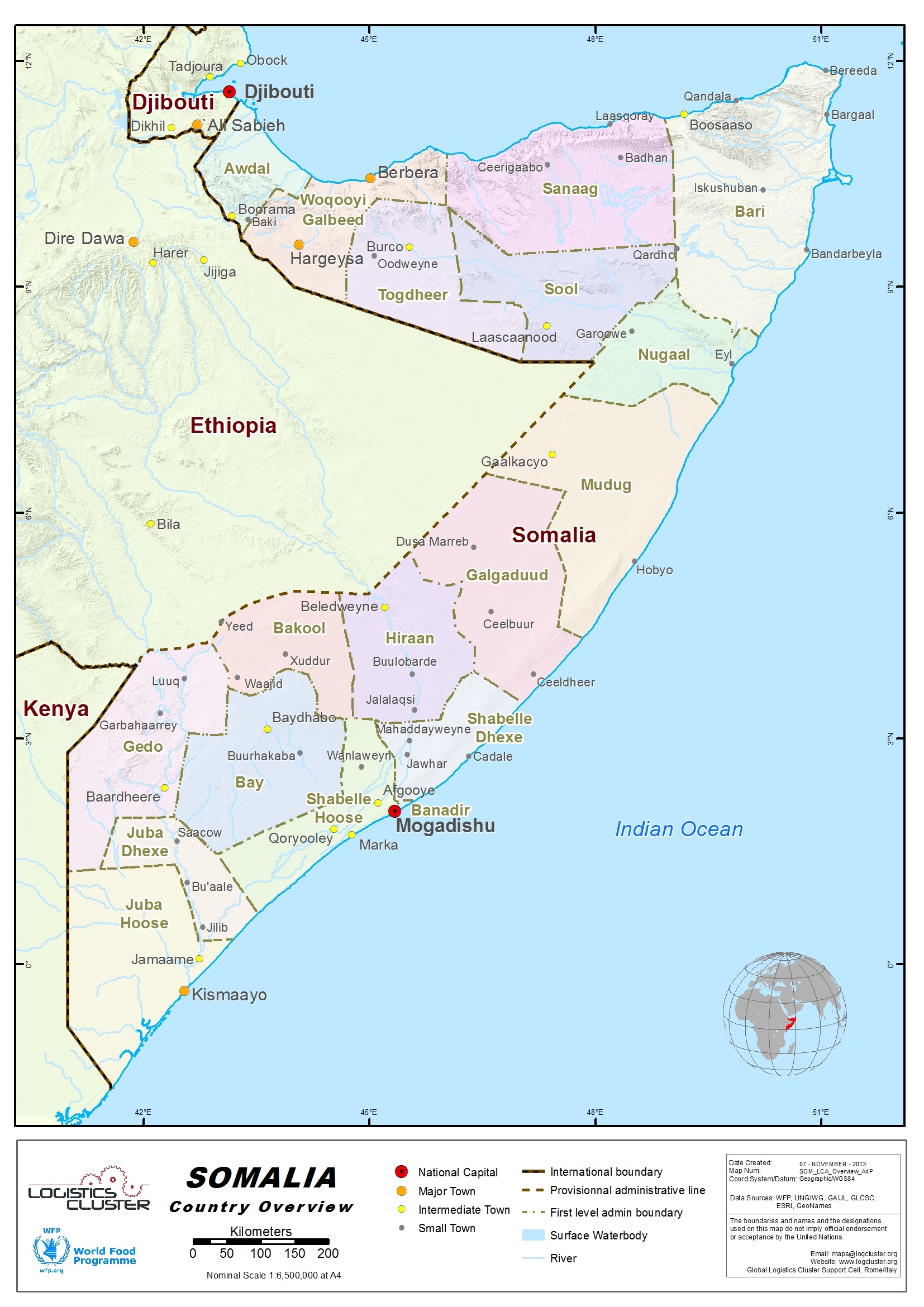Somalia Country Map
