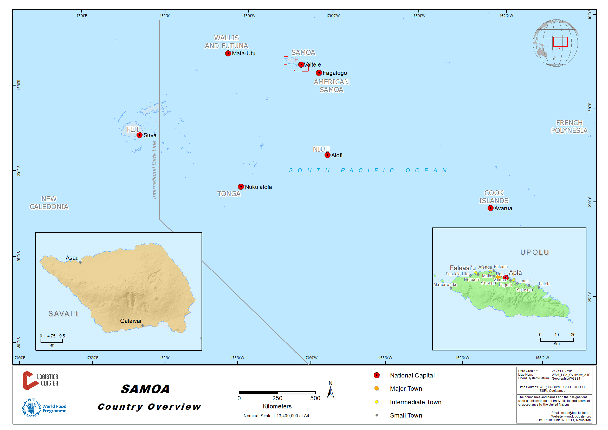 Samoa Country Map