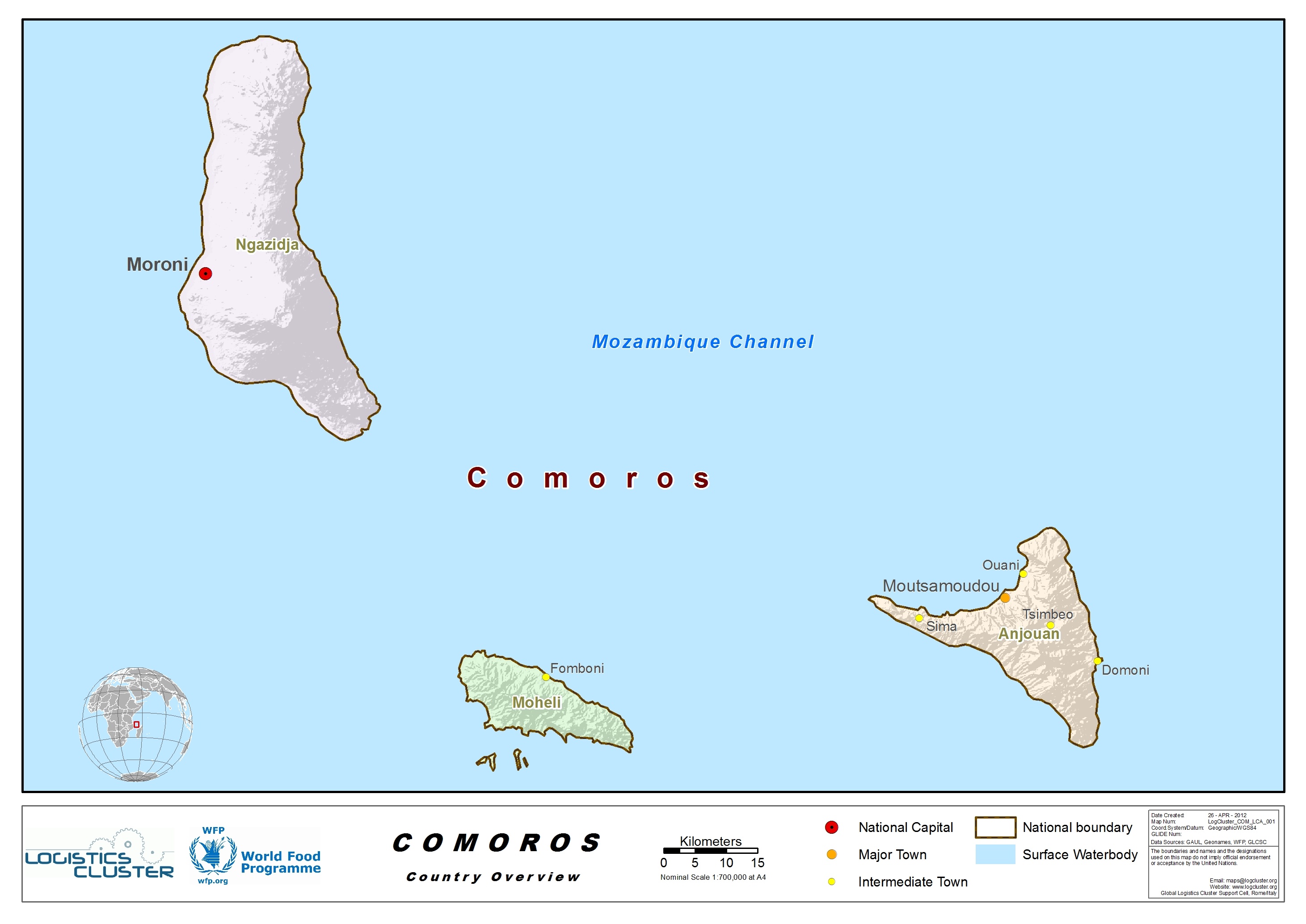 Comoros Country Map