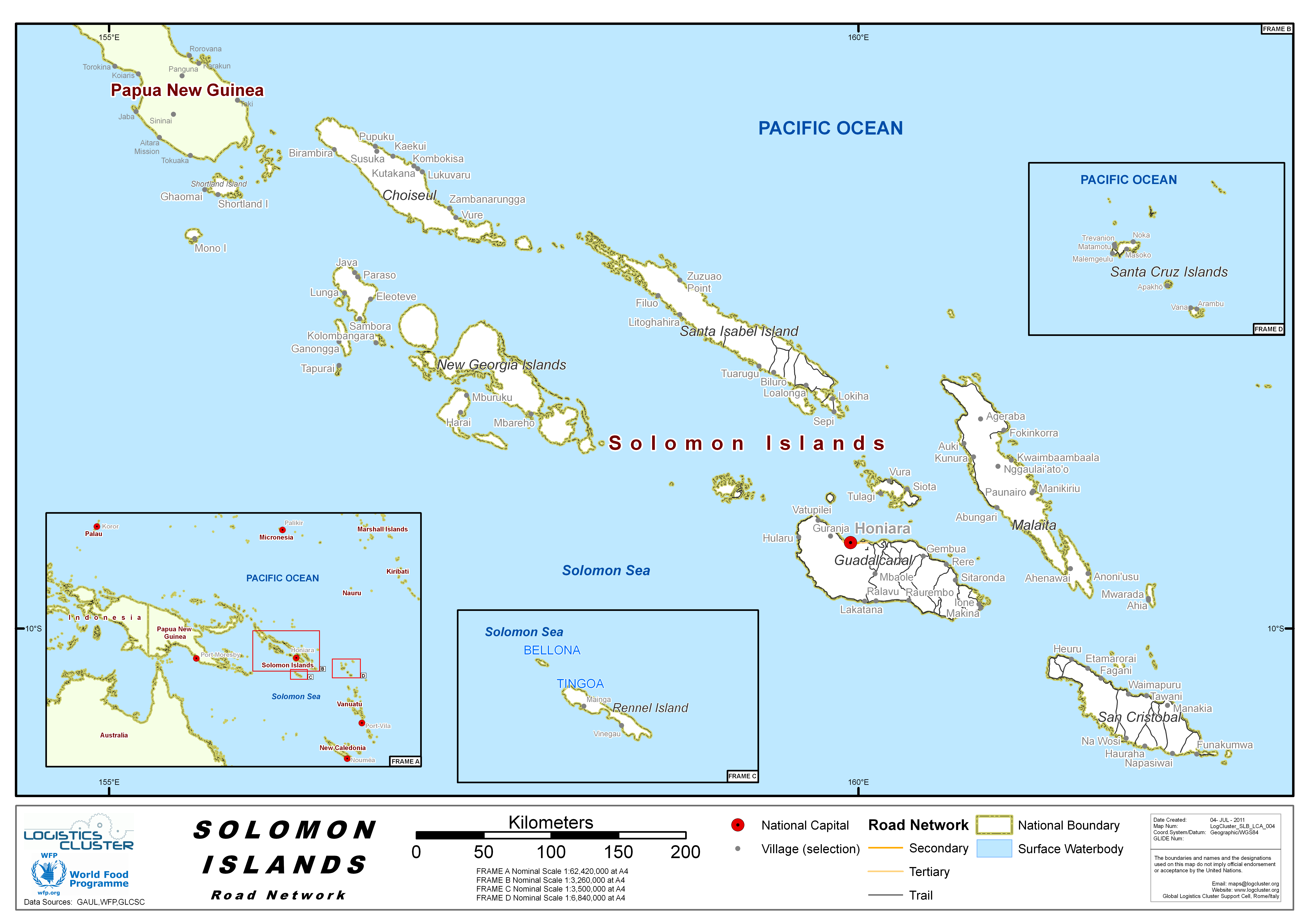 Solomon Islands Road Network 